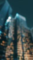 Abstract blurred bokeh at night of city as for business district background video