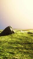 mountain landscape at sunset with tone in the foreground on the field video