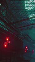 neonljus av futuristisk sci fi-stad video