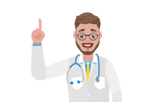 Flat Conceptual Illustration of Happy Smiling Male Doctor png