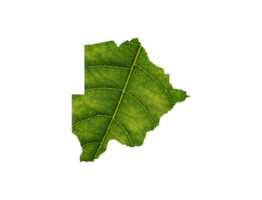 Botswana map made of green leaves ecology concept png