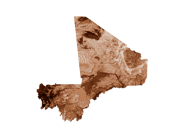 mapa do mali em estilo antigo, gráficos marrons em um estilo retro estilo vintage. ilustração 3d alta e detalhada png