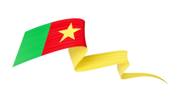 3d drapeau de Cameroun 3d ondulé brillant Cameroun ruban, 3d illustration png