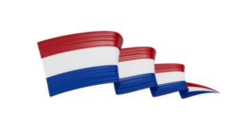 3d Flag Of Netherlands 3d Wavy Shiny Netherlands Ribbon 3d illustration png