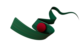 3d Flagge von Bangladesch Land, 3d wellig Grün Band, 3d Illustration png