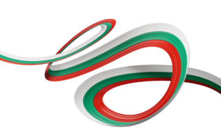 Wavy Bulgaria country flag for independence day 3d illustration png