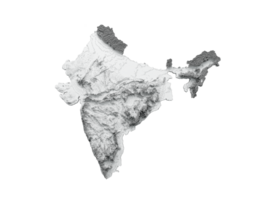 India carta geografica bandiera ombroso sollievo colore altezza carta geografica 3d illustrazione png