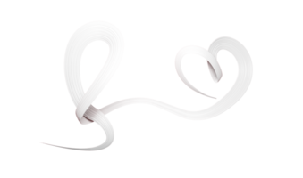 Japanese flag heart shaped ribbon 3d illustration. png