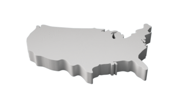 United States of America Map - 3D illustration of U.S. map USA png