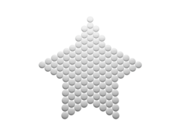 doces de cor doce branca em forma de estrela ilustração 3d png