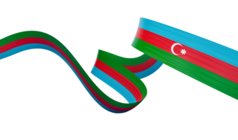 3d vlag van azerbeidzjan, 3d golvend glimmend Azerbeidzjan lint, 3d illustratie png