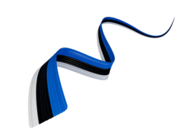 Estonia Flag Ribbon independence day banner 3d illustration. Estonian holiday 24th of February png