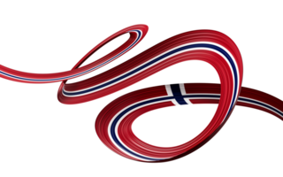 3d Flag Of Norway Country, 3d Waving Ribbon Flag, 3d illustration png