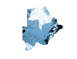 Botswana map with the flag Color Shaded relief map 3d illustration png