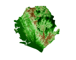 sierra leone topografische karte 3d realistische kartenfarbe 3d illustration png