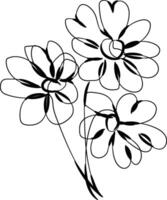 Flat design simple flower outline vector