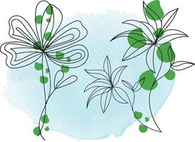 Flat design simple flower outline vector