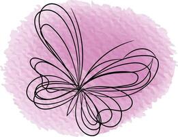 Butterfly outline with linear flat details collection vector