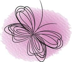 Butterfly outline with linear flat details collection vector