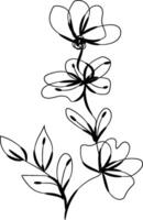 Flat design simple flower outline vector