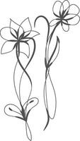 plano diseño sencillo flor contorno vector
