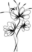 Flat design simple flower outline vector