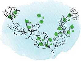 Flat design simple flower outline vector