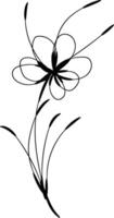 Flat design simple flower outline vector