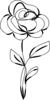 Flat design simple flower outline vector