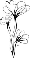 Flat design simple flower outline vector