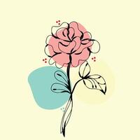 Flat design simple flower outline vector
