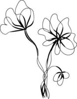plano diseño sencillo flor contorno vector