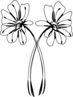 Flat design simple flower outline vector