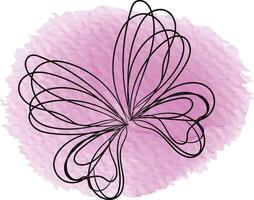 Butterfly outline with linear flat details collection vector