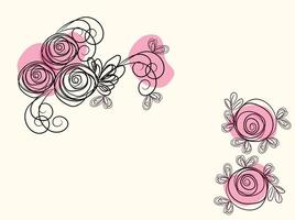 Hand drawn simple flower outline vector