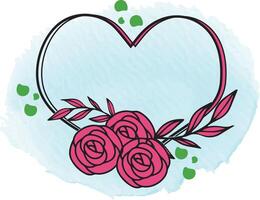 Hand drawn hearts border and frame design vector