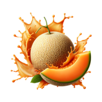 Honeydew melon splash isolated on a transparent background png