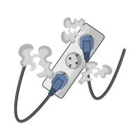 illustration of smoking power socket vector