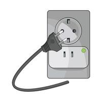 illustration of electric socket and plug vector