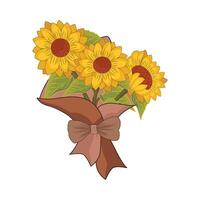 illustration of sunflower bouquet vector