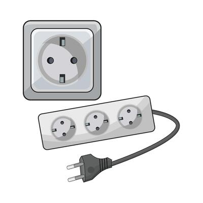 illustration of electric socket and plug