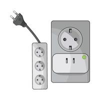 illustration of electric socket and plug vector