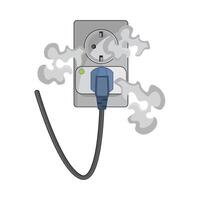 illustration of smoking power socket vector