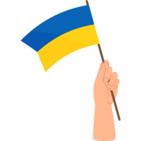 Hand with yellow-blue Ukrainian flag png