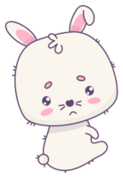 autocollant triste peu lapin png