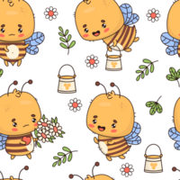 Seamless pattern with bees png