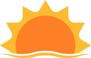 A half sun is setting downwards icon sunset concept for graphic design, logo, website, social media, mobile app, UI illustration png