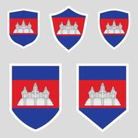 Cambodia Set shield frame vector