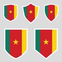 Cameroon Set shield frame vector