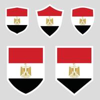 Egypt Flag in Shield Shape Frame vector